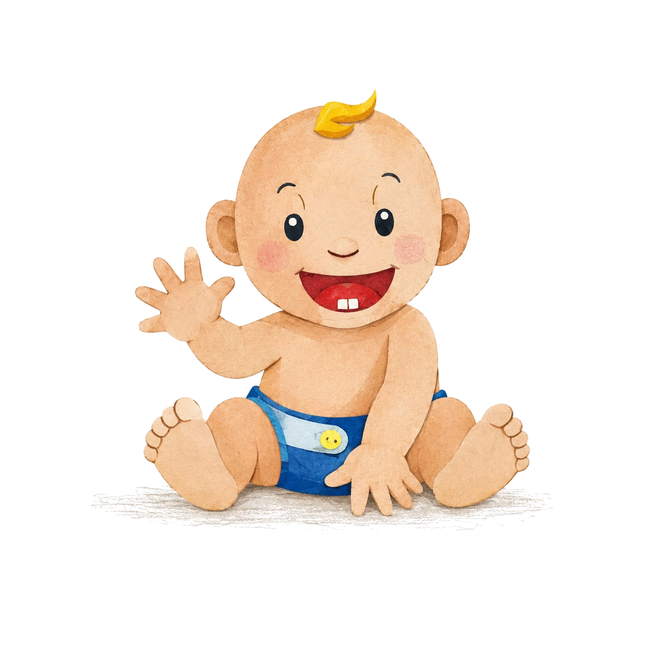 Pimpão, o bebé mascote sorridente